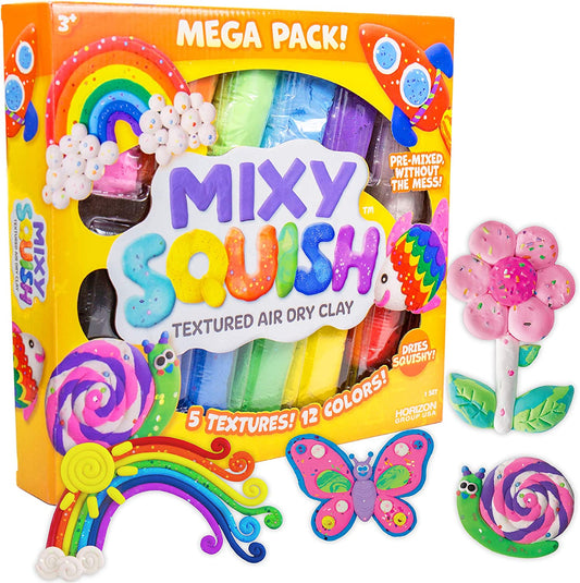 Mixy Squish Textured Air dry Clay- 12 pack